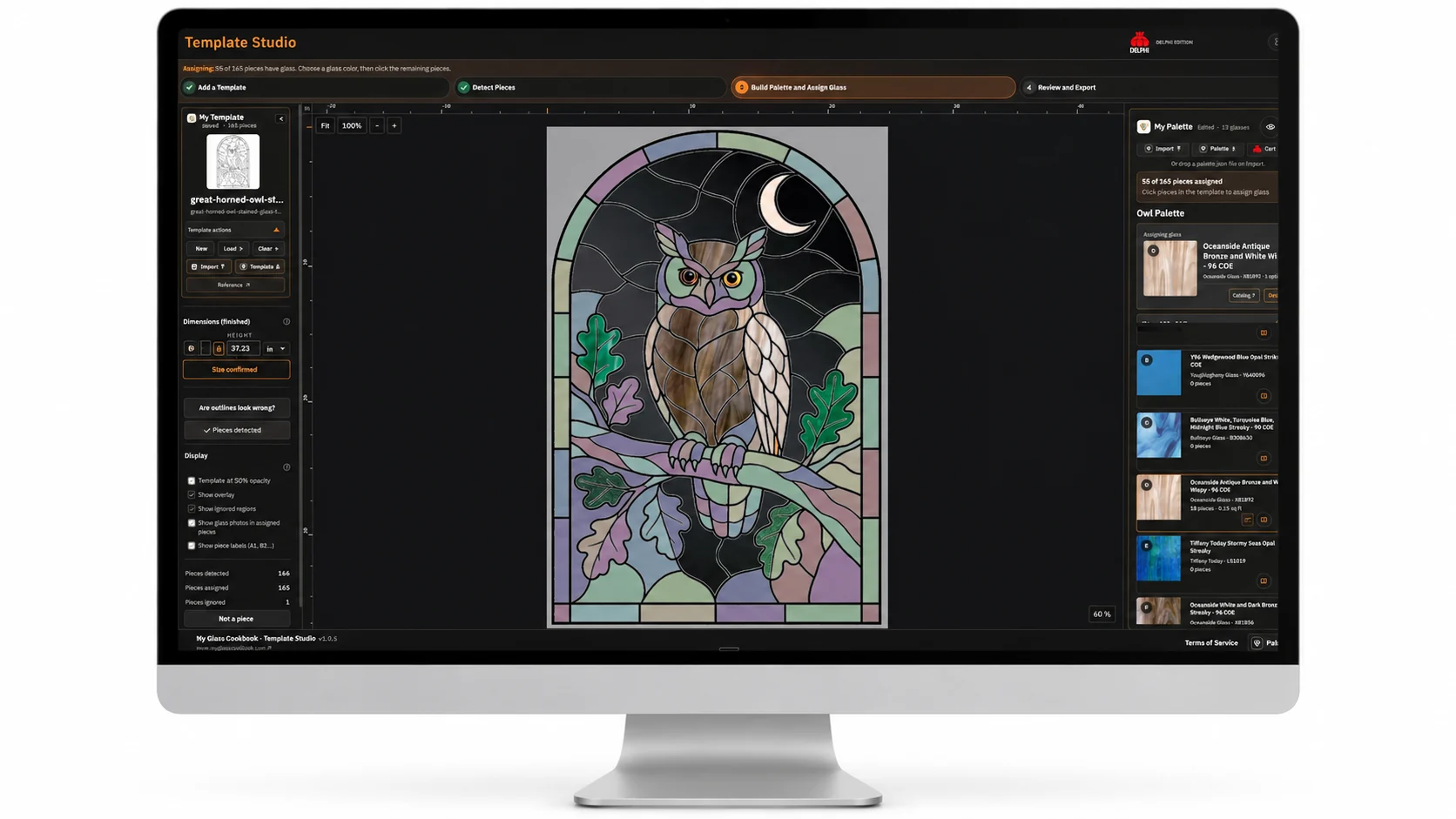 Template Studio Owl project on a realistic unbranded all-in-one desktop against seamless white