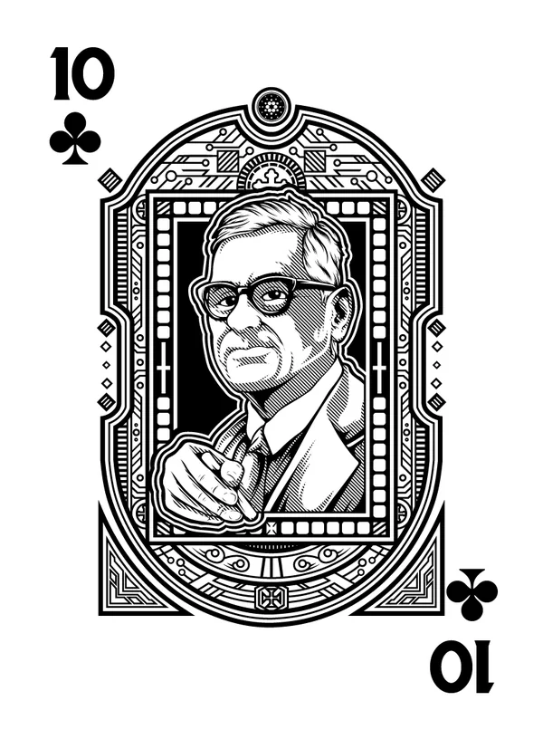 10 of Clubs illustrated playing-card design