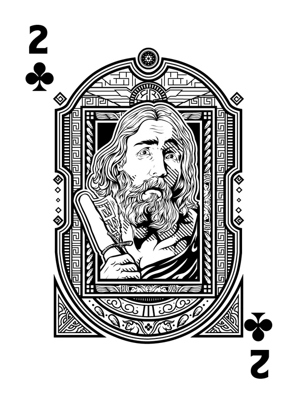 2 of Clubs illustrated playing-card design