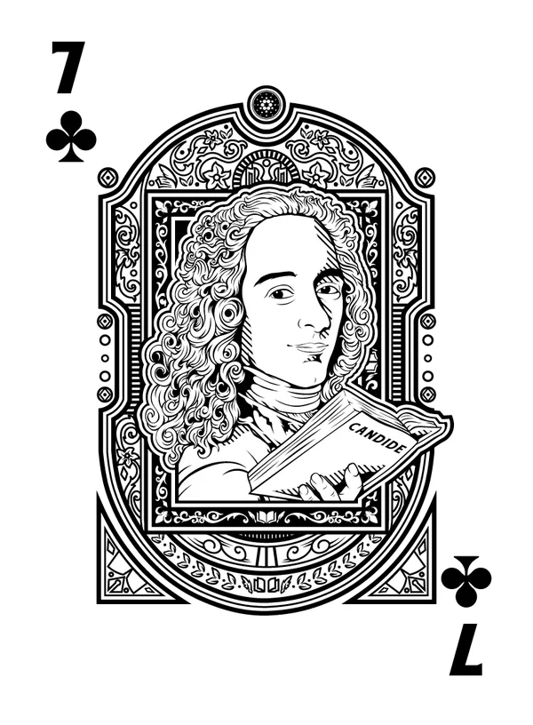 7 of Clubs illustrated playing-card design