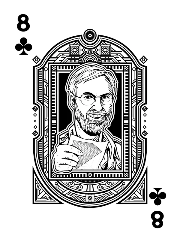 8 of Clubs illustrated playing-card design