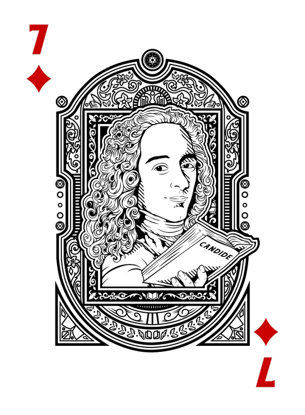 7 of Diamonds illustrated playing-card design