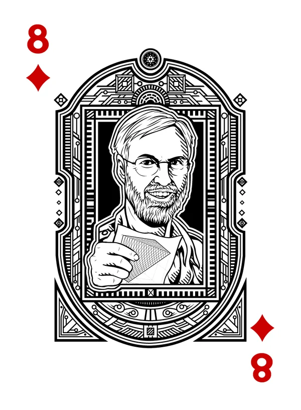 8 of Diamonds illustrated playing-card design