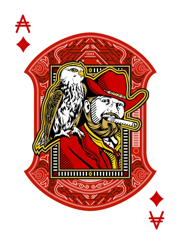 Ace of Diamonds illustrated playing-card design