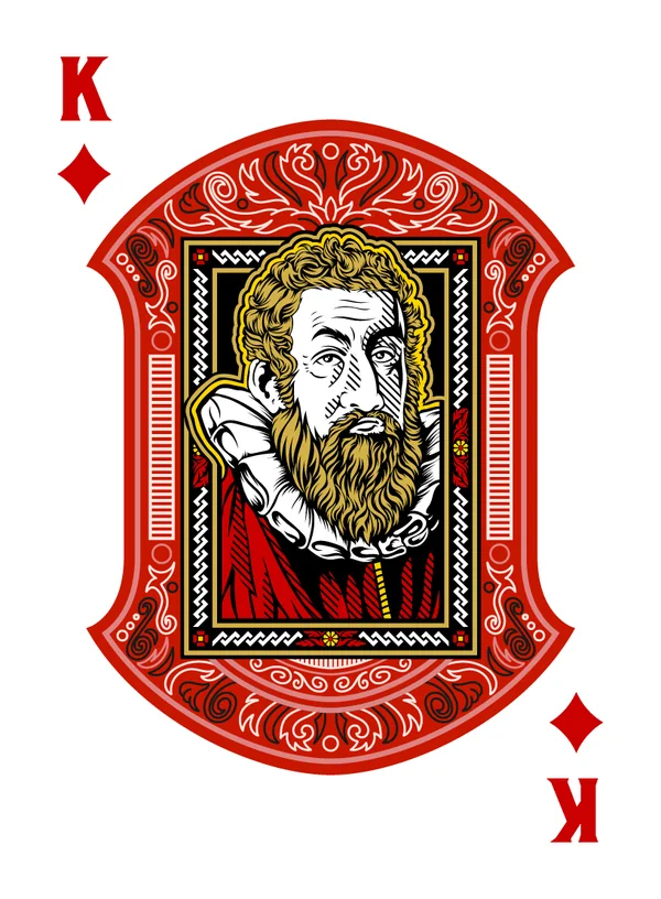 King of Diamonds illustrated playing-card design