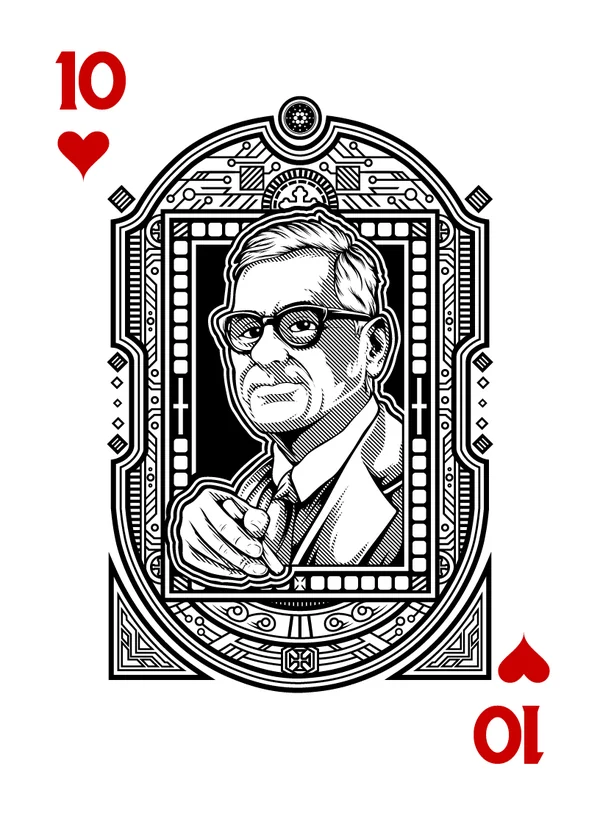 10 of Hearts illustrated playing-card design