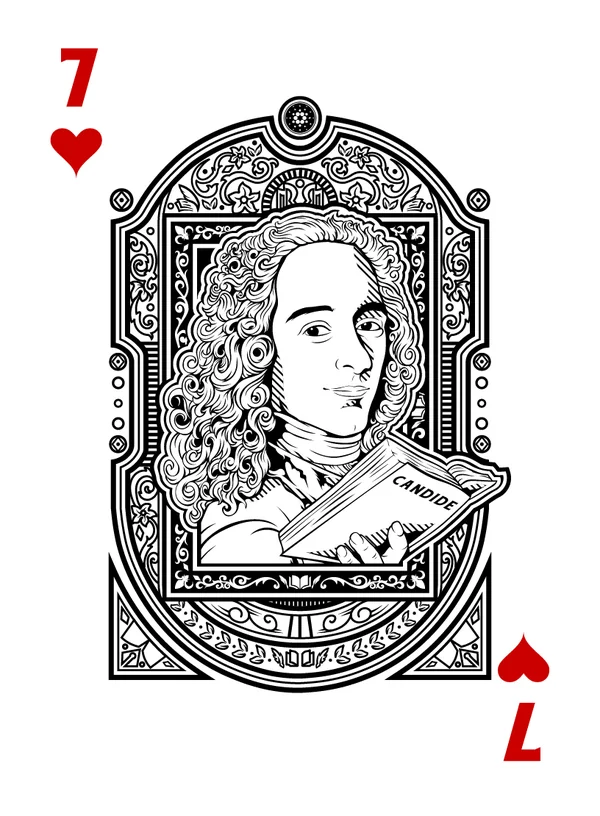 7 of Hearts illustrated playing-card design