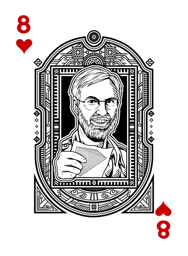 8 of Hearts illustrated playing-card design