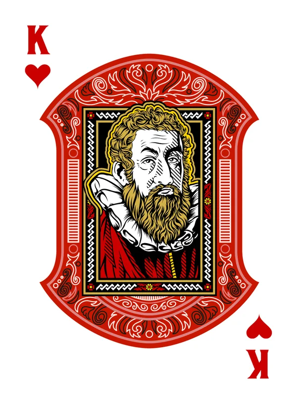 King of Hearts illustrated playing-card design