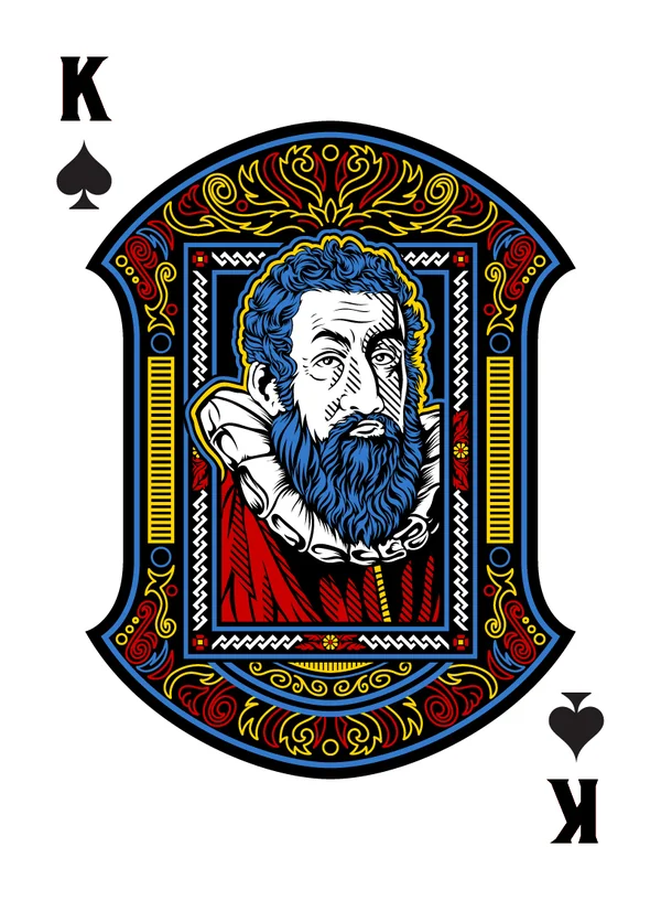 King of Spades illustrated playing-card design