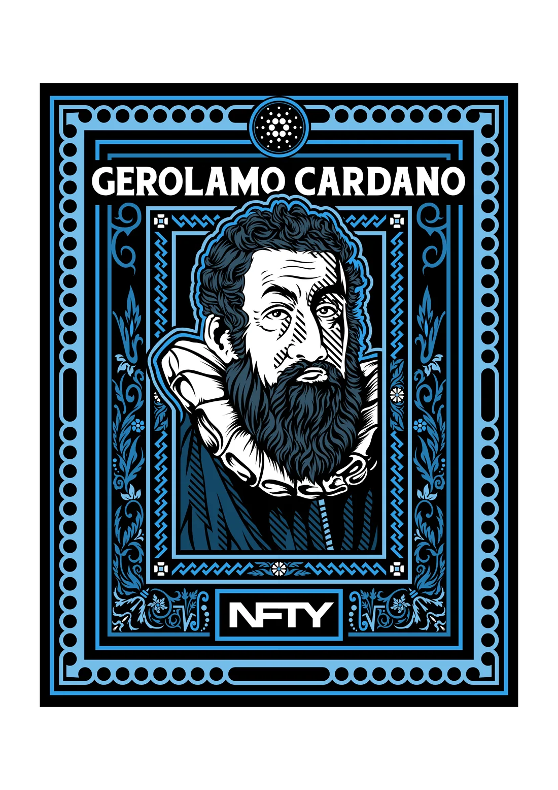The Cardano Series 1 artwork titled Gerolamo Cardano