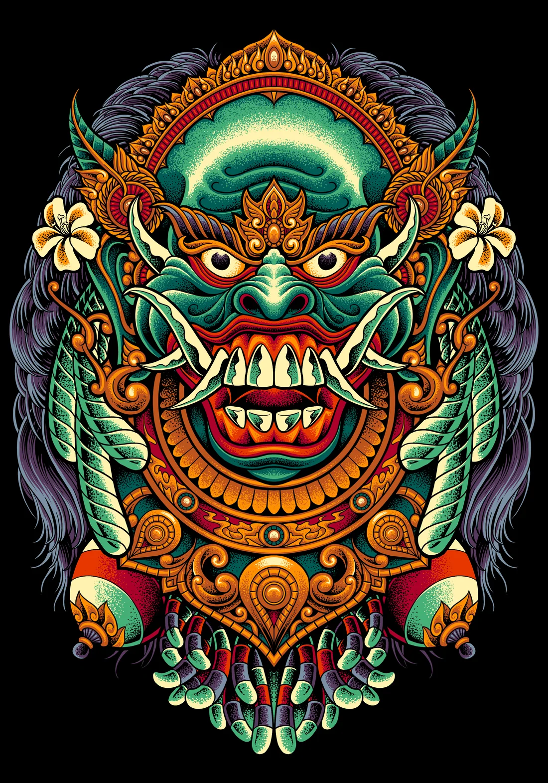 Devas portrait of Celuluk, illustrated by Rahadil Hermana