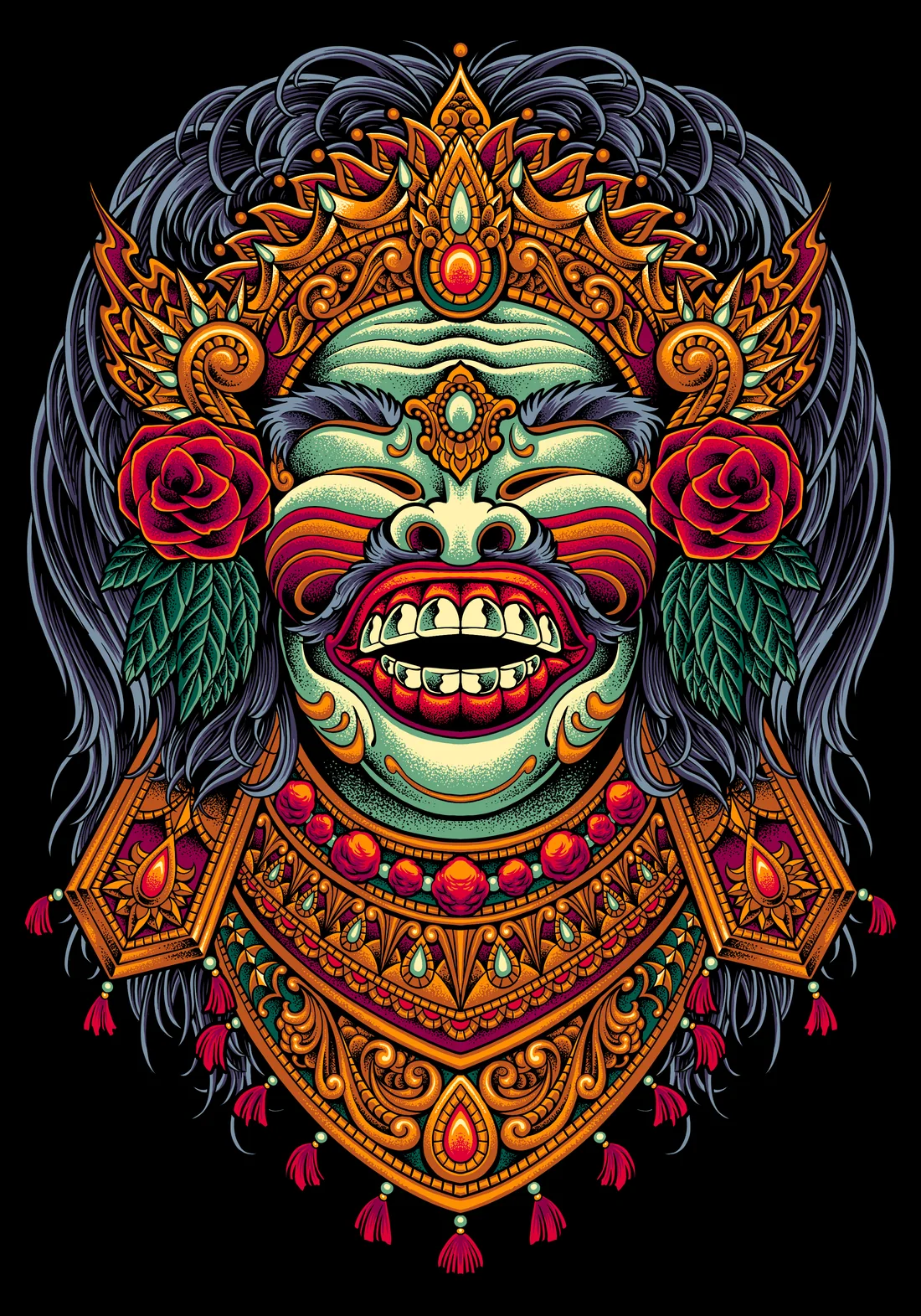 Devas portrait of Sidakarya, illustrated by Rahadil Hermana